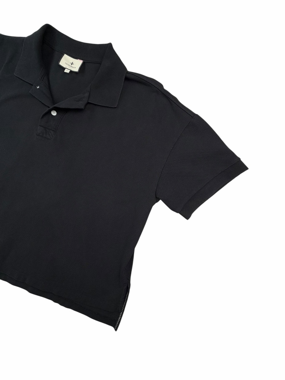 Tuckernuck Women’s Black Pique Holmes Boyfriend Polo In Black Size Large - Picture 3 of 8
